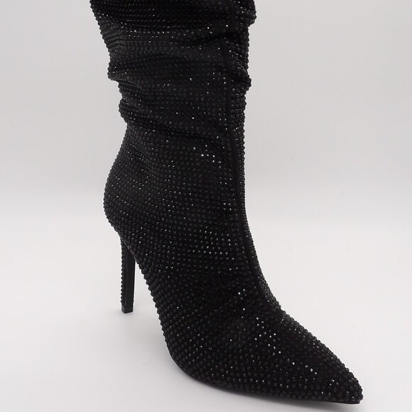 Thalia Sodi Womens Raquell Pointed Toe Rhinestones Mid-Calf Boots - Picture 2 of 8